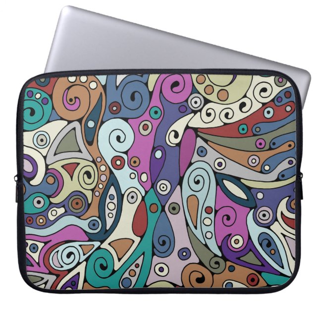 Hand And Digitally Painted Pattern Art 8 Laptop Sleeve (Front)