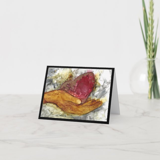 Hand and Heart Card Condolence  (Front)