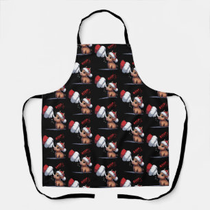 Hand Boop Christmas Highland Cow Santa Farmer Apron