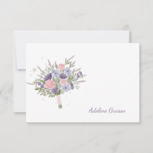 Hand Bouquet Personalized Notecard