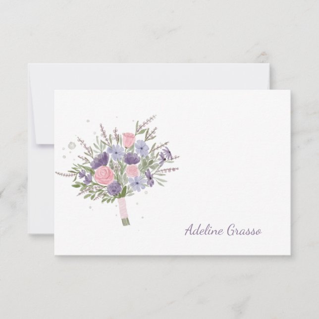 Hand Bouquet Personalized Notecard (Front)