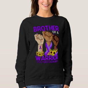 Hand Brother Of A Warrior Cystic Fibrosis Awarenes Sweatshirt