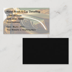 Hand Car Wash And Auto Detailing Business Cards
