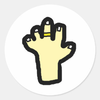 hand cartoon classic round sticker
