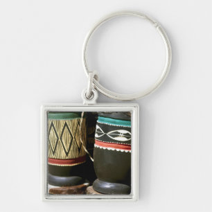 Hand carved drums, Livingston, Zambia Keychain