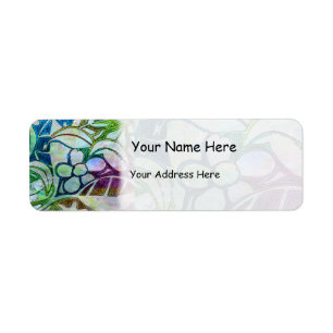 Hand Carved Leaves and Flowers - in Green Blue