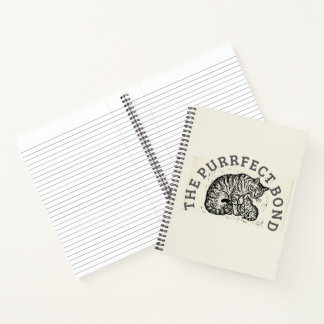 Hand-Carved Linocut Cat Mom & Kitten - Motherhood Notebook