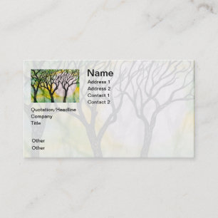 Hand Carved Trees on Rice Paper Business Card