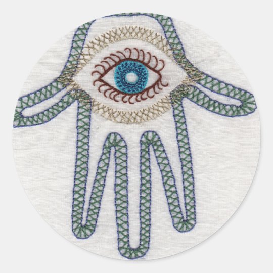 hand classic round sticker