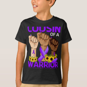 Hand Cousin Of A Warrior Fibromyalgia Awareness Su T-Shirt