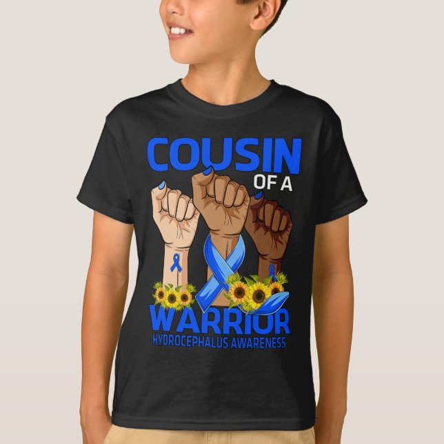 Hand Cousin Of A Warrior Hydrocephalus Awareness S T-Shirt (Front)