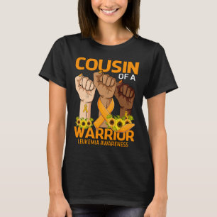 Hand Cousin Of A Warrior Leukaemia Awareness Sunfl T-Shirt