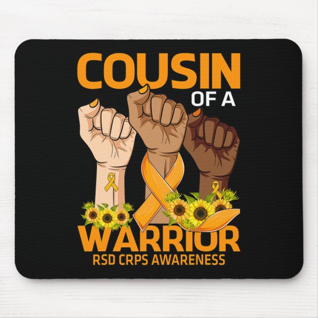 Hand Cousin Of A Warrior Rsd Crps Awareness Sunflo Mouse Pad (Front)