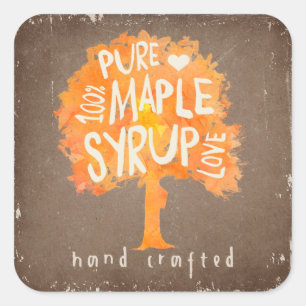 Hand Crafted Maple Syrup Product Label Sticker