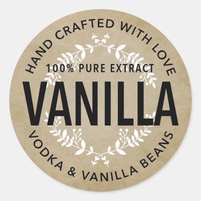 Hand crafted Vanilla Extract label VE006_06rd (Front)
