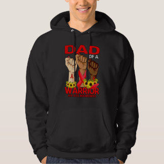 Hand Dad Of A Warrior Hiv Aids Awareness Sunflower Hoodie