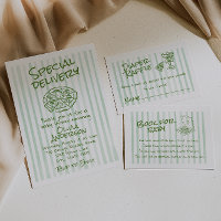 Hand Dawn Green Pizza Special Delivery Baby Shower