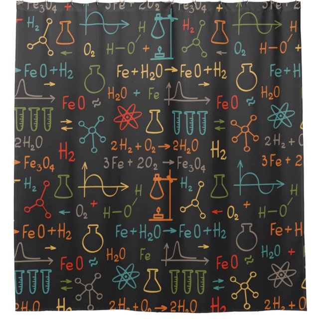 Hand draw chemistry on black background. Vintage s (Front)