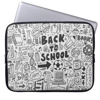 hand draw doodle school element laptop sleeve