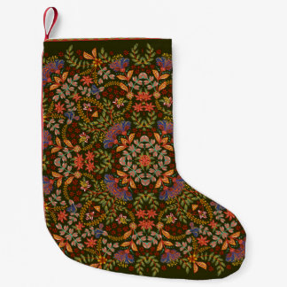 Hand draw fantasy floral pattern. Vintage template Small Christmas Stocking