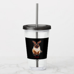Hand Draw Funny Balinese Cat Japan Gift Dad Mom Acrylic Tumbler