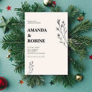 Hand Draw Minimalist Wedding Invitation