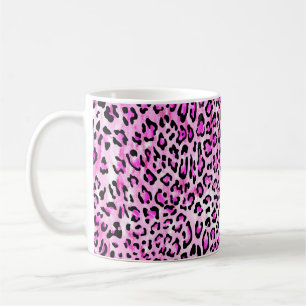 hand draw pink color seamless leopard pattern / il coffee mug
