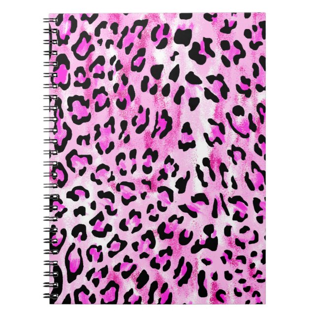 hand draw pink colour seamless leopard pattern / i notebook (Front)