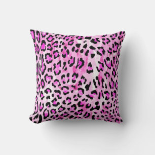 hand draw pink colour seamless leopard pattern / i throw pillow