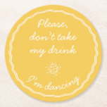 Hand Draw Retro Yellow Handwritting Wedding Round Paper Coaster<br><div class="desc">Perfect for weddings,  anniversaries,  or any special event,  this coaster isn't just practical. Explore the full collection to find more pieces in this style.</div>