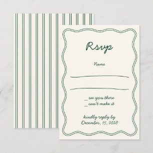 Hand Draw Vintage Green Handwritting RSVP Card