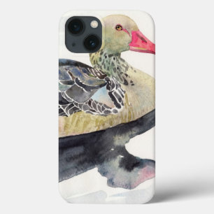 Hand Draw Watercolor Bird, Duck iPhone 13 Case