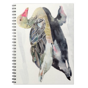 Hand Draw Watercolor Bird, Duck Notebook