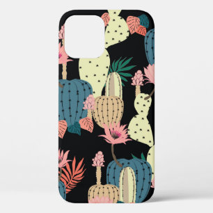 Hand drawing Cactus Plant and flowers Seamless Pat iPhone 12 Case
