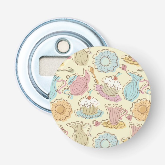 Hand Drawing Dishes Silhouettes Bottle Opener (Front)
