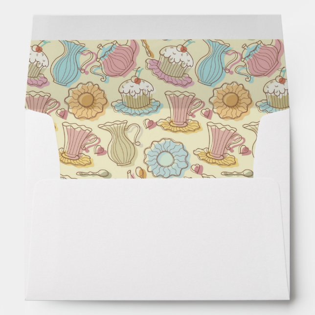 Hand Drawing Dishes Silhouettes Envelopes (Back (Bottom))