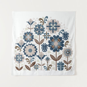 Hand drawing, flowers, bouquets, card, multicolor  tapestry
