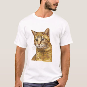 Hand drawing funny red tabby cat T-Shirt