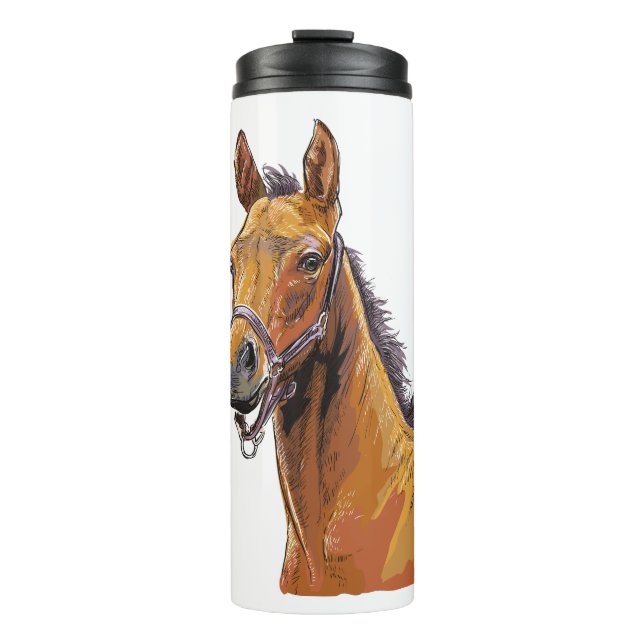 Hand drawing little cute foal thermal tumbler (Front)