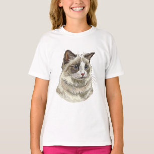 Hand drawing luffy Ragdoll cat T-Shirt