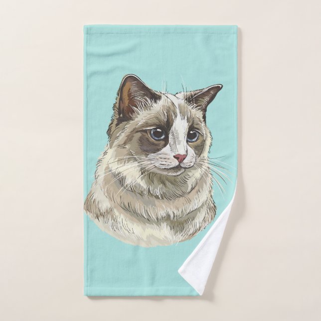 Hand drawing luffy Ragdoll cat Towel (Hand Towel)