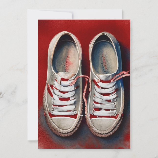 Hand Drawing Of Funny Shoes Holiday Card (Front)