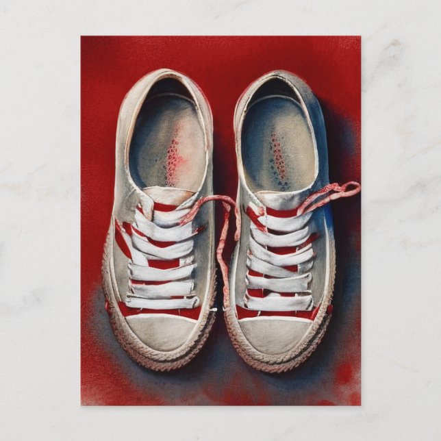 Hand Drawing Of Funny Shoes Postcard (Front)