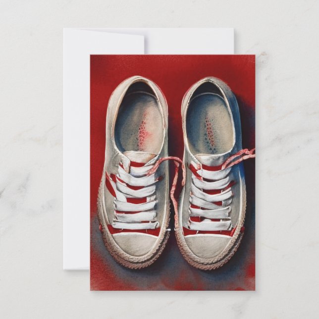 Hand Drawing Of Funny Shoes Thank You Card (Front)