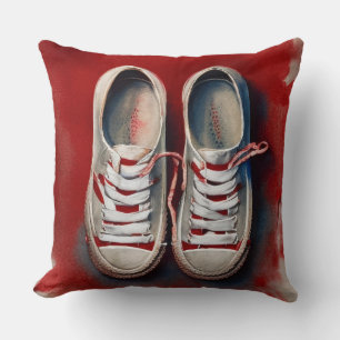 Hand Drawing Of Funny Shoes Throw Pillow