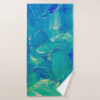 Hand drawing oil painting, spots of paint and brus