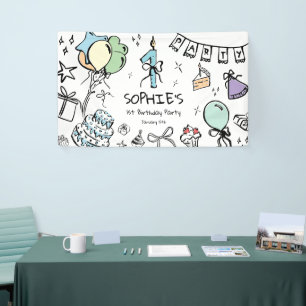 Hand Drawn 1st Birthday Banner