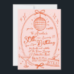 Hand Drawn 30th Birthday Invite Disco<br><div class="desc">Celebrate your milestone 30th birthday in style with this chic Pink Disco Ball Invitation. Featuring a playful disco ball design, martini glass, and cake illustrations on a vibrant pink background, this customizable invitation is perfect for a fun and festive celebration. Easily personalize the text to include your party details and...</div>