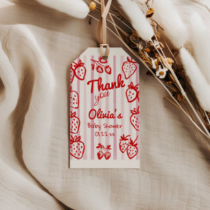 Hand Drawn A Berry Sweet Strawberries Baby Shower Gift Tags