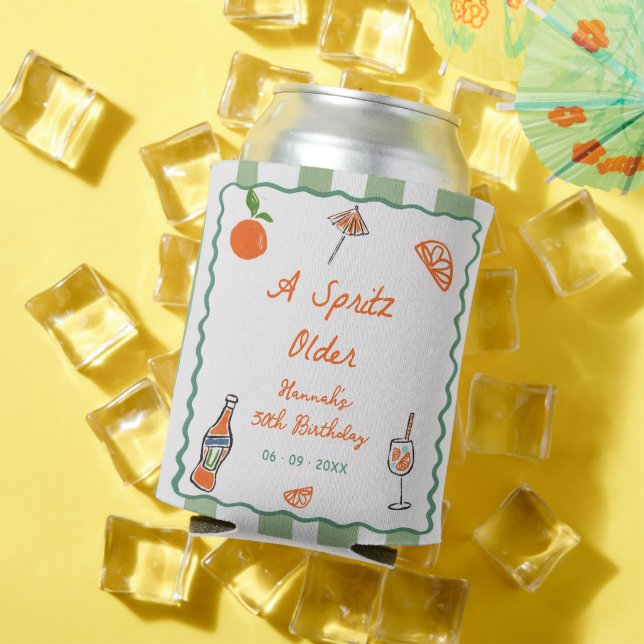 Hand Drawn A Spritz Older Birthday Party Can Cooler (In Situ Summer)